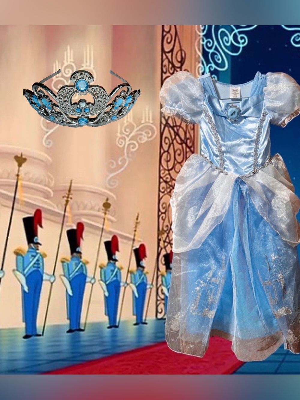 Disney Collection Cinderella Costume Size 5/6 w/ Crown